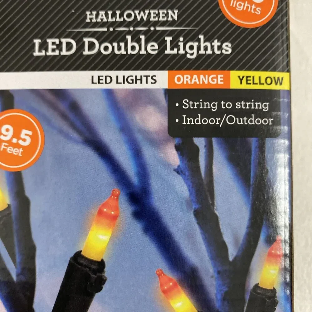 Halloween Led Mini Lights Orange 3 Pack Home Decore Holidays Indoor Outdoor